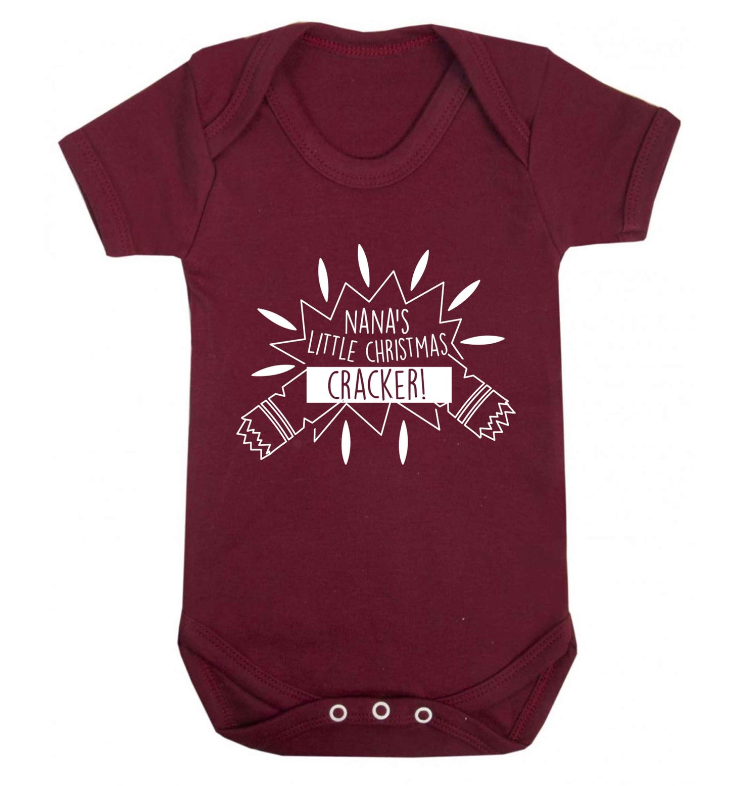 Nana's little Christmas cracker Baby Vest maroon 18-24 months