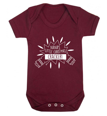Nana's little Christmas cracker Baby Vest maroon 18-24 months