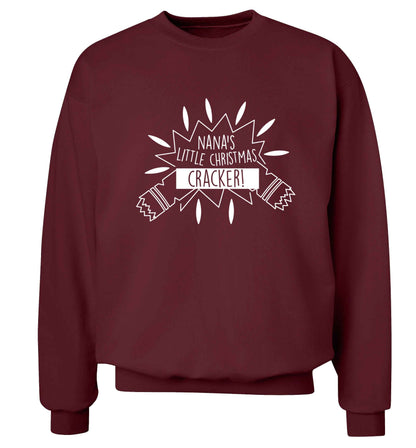 Nana's little Christmas cracker Adult's unisex maroon Sweater 2XL