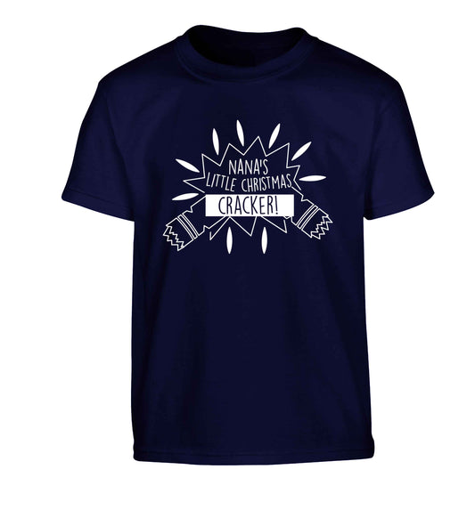 Nana's little Christmas cracker Children's navy Tshirt 12-13 Years