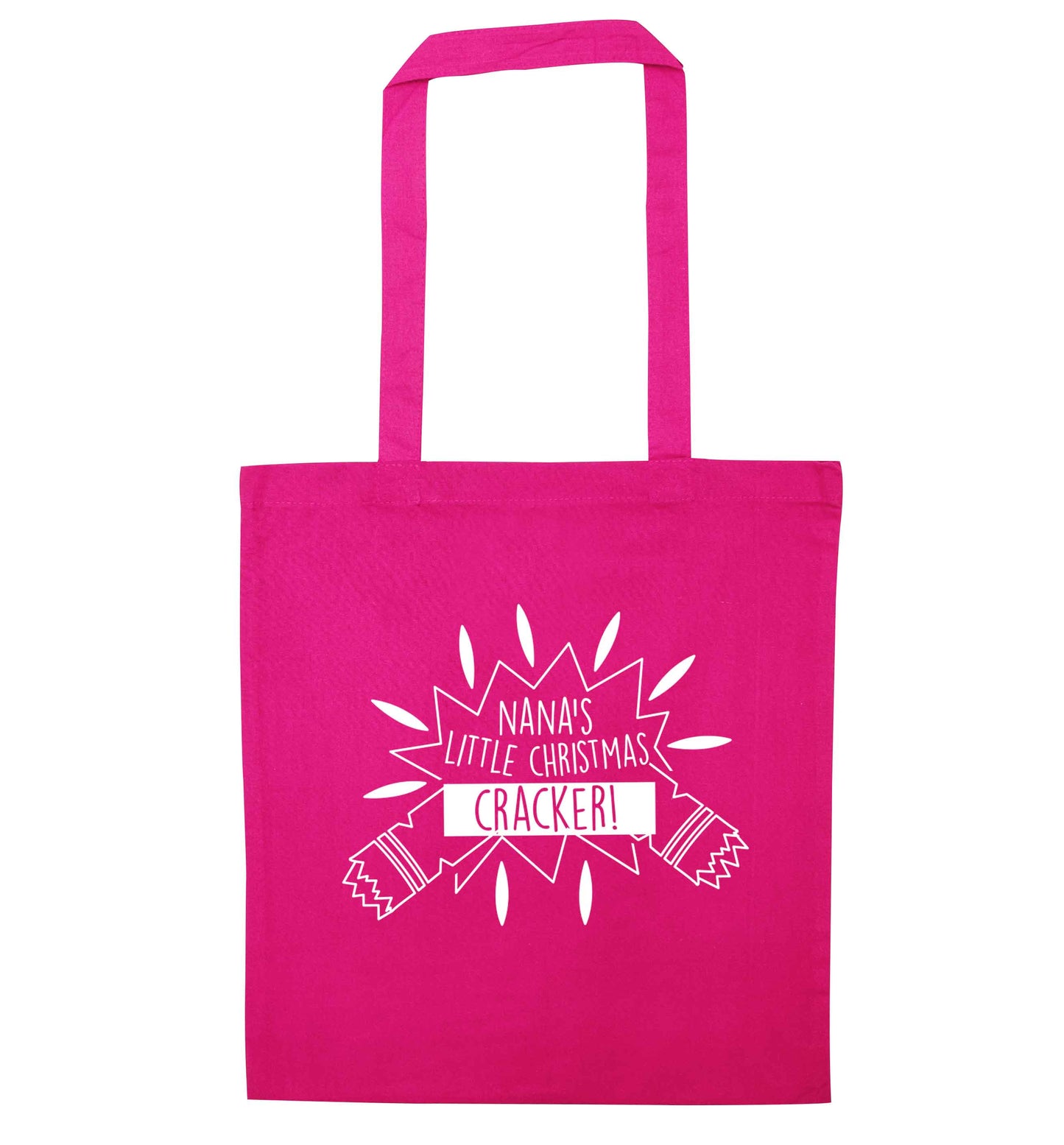 Nana's little Christmas cracker pink tote bag