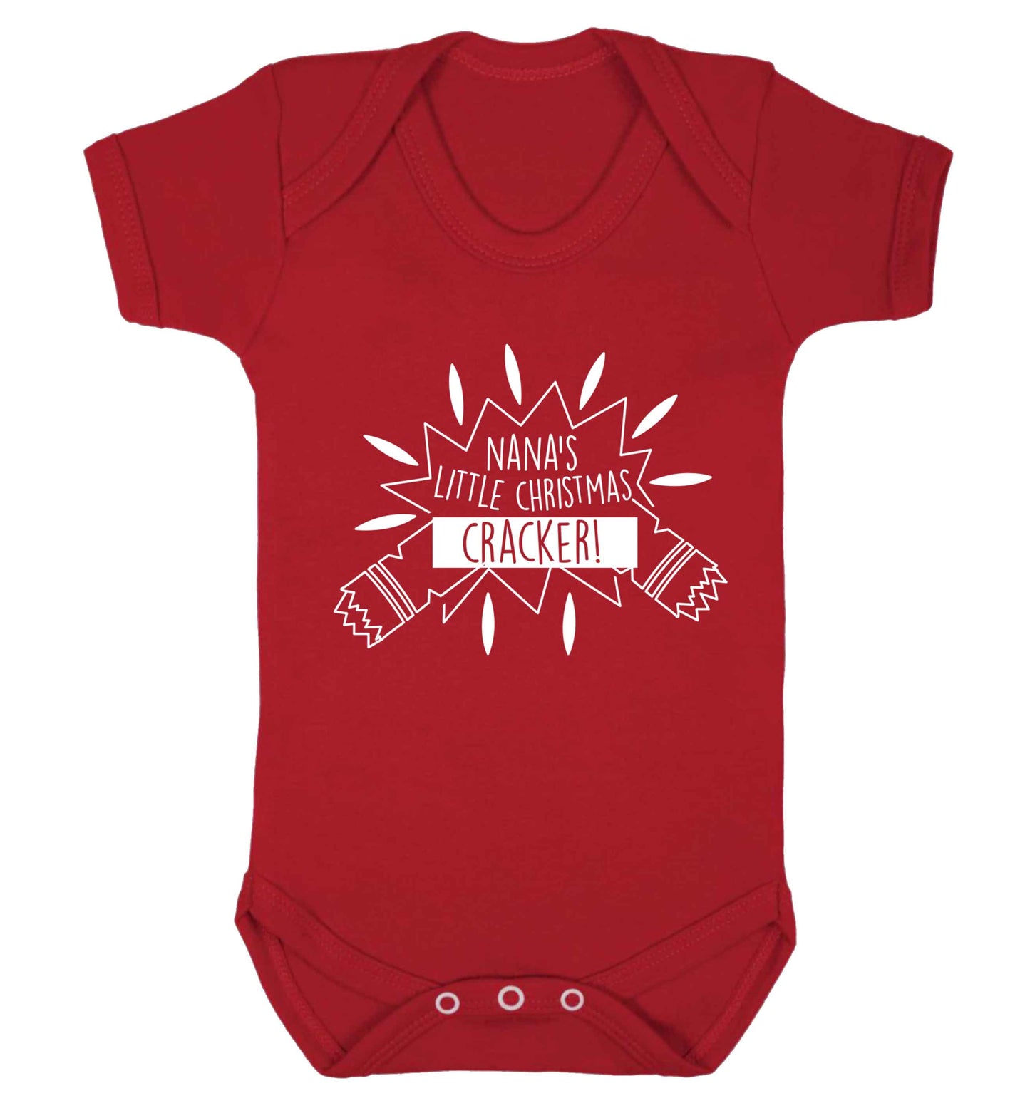 Nana's little Christmas cracker Baby Vest red 18-24 months