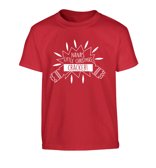 Nana's little Christmas cracker Children's red Tshirt 12-13 Years