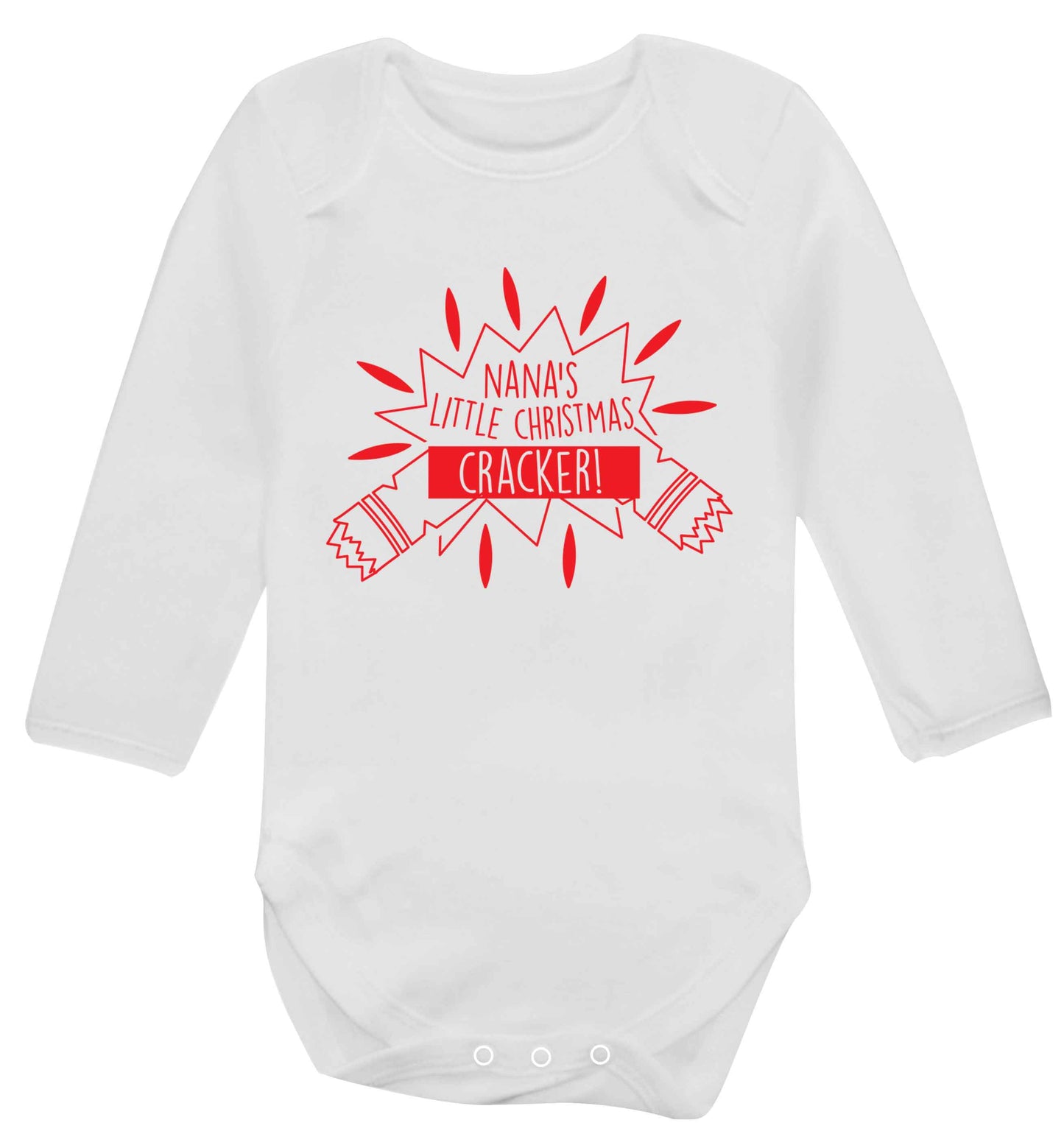 Nana's little Christmas cracker Baby Vest long sleeved white 6-12 months