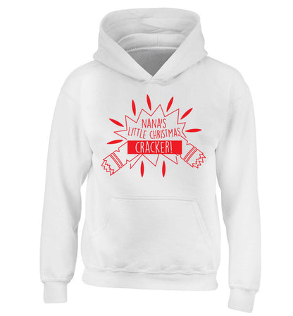 Nana's little Christmas cracker children's white hoodie 12-13 Years