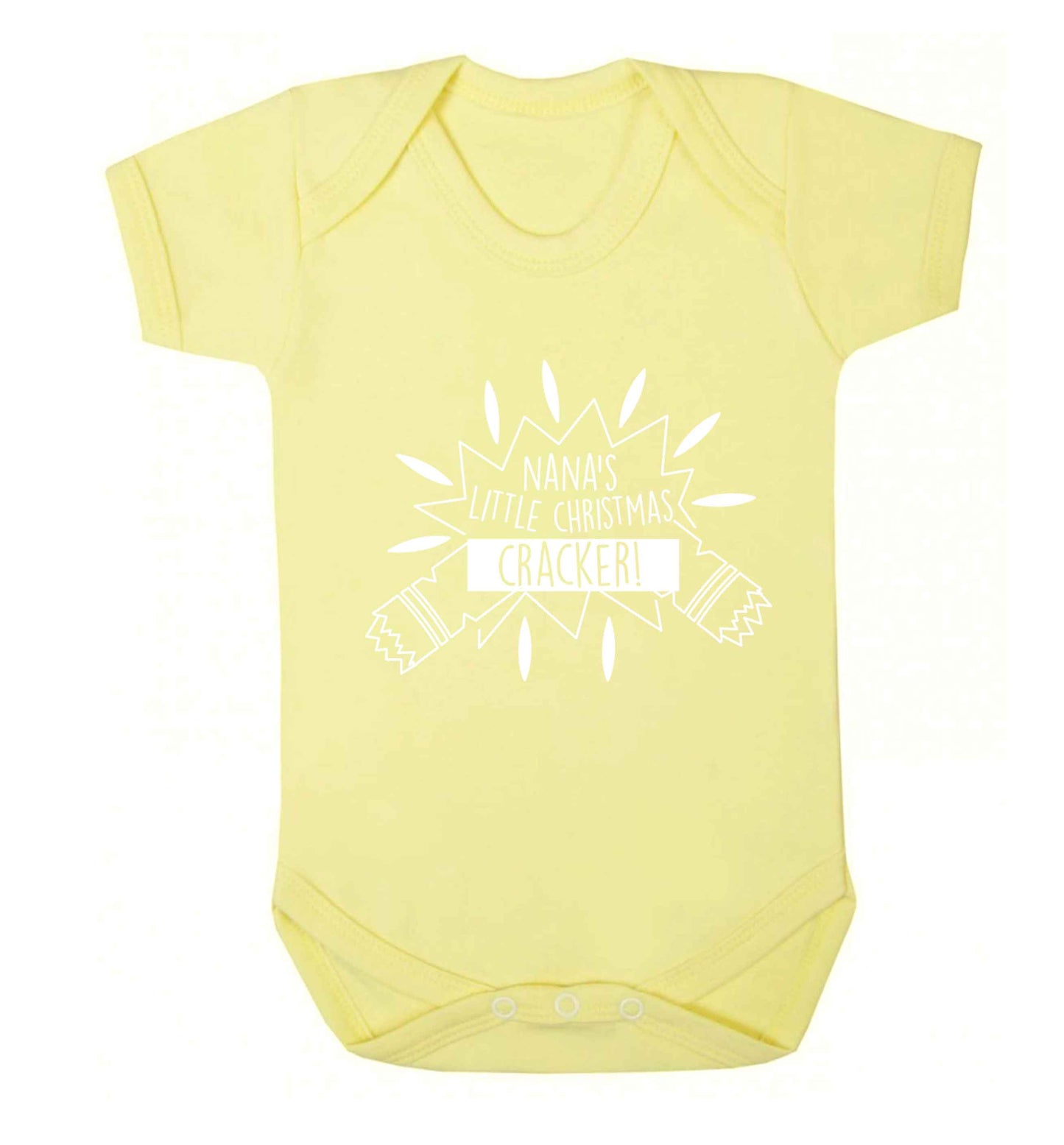 Nana's little Christmas cracker Baby Vest pale yellow 18-24 months