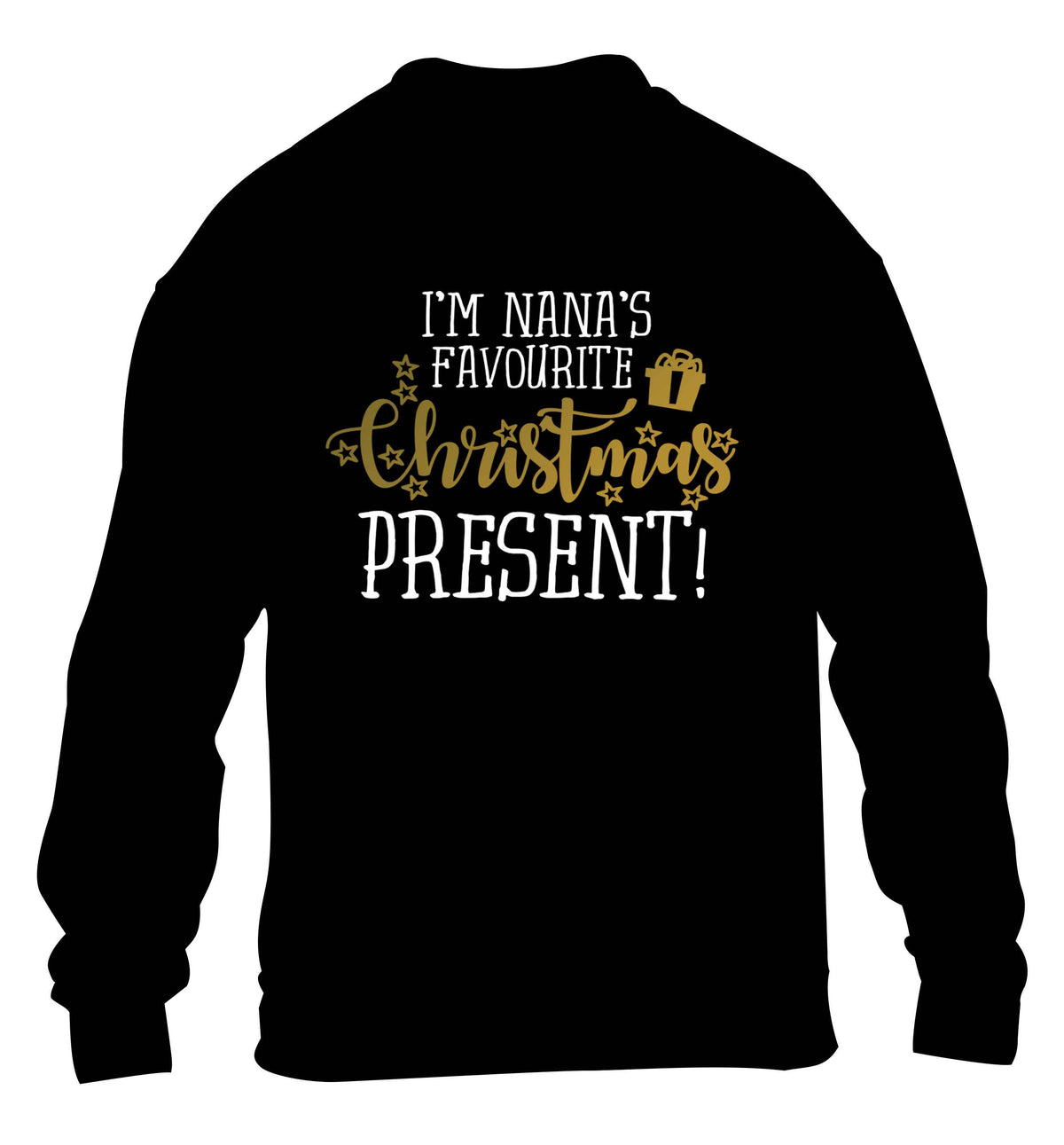 Nana's favourite Christmas present children's black sweater 12-13 Years