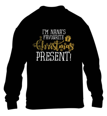 Nana's favourite Christmas present children's black sweater 12-13 Years