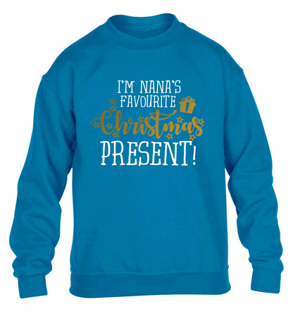 Nana's favourite Christmas present children's blue sweater 12-13 Years