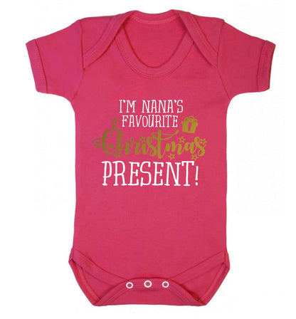 Nana's favourite Christmas present Baby Vest dark pink 18-24 months