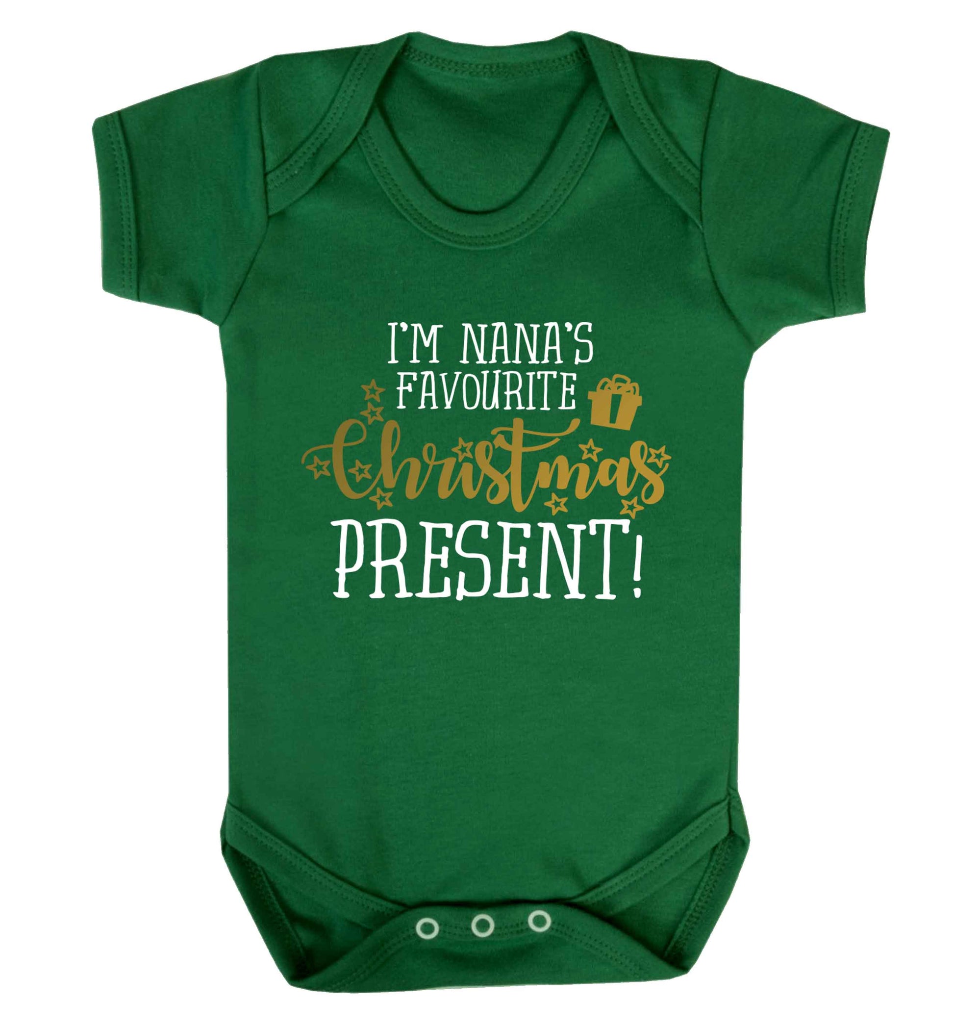 Nana's favourite Christmas present Baby Vest green 18-24 months