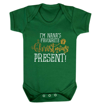 Nana's favourite Christmas present Baby Vest green 18-24 months