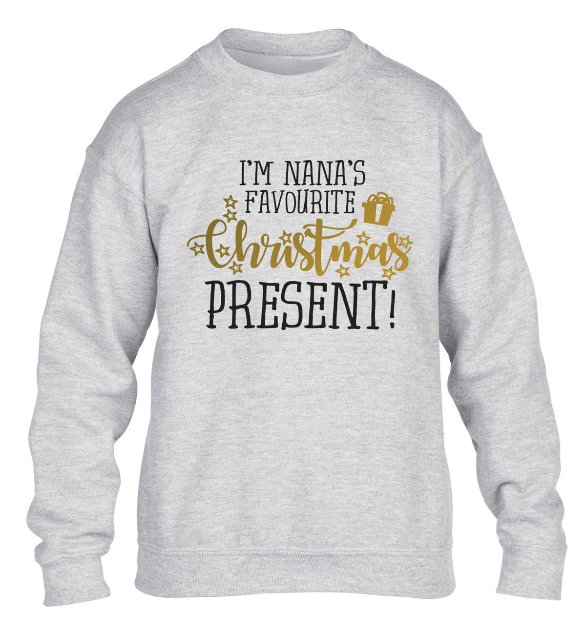 Nana's favourite Christmas present children's grey sweater 12-13 Years
