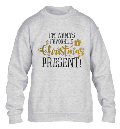 Nana's favourite Christmas present children's grey sweater 12-13 Years