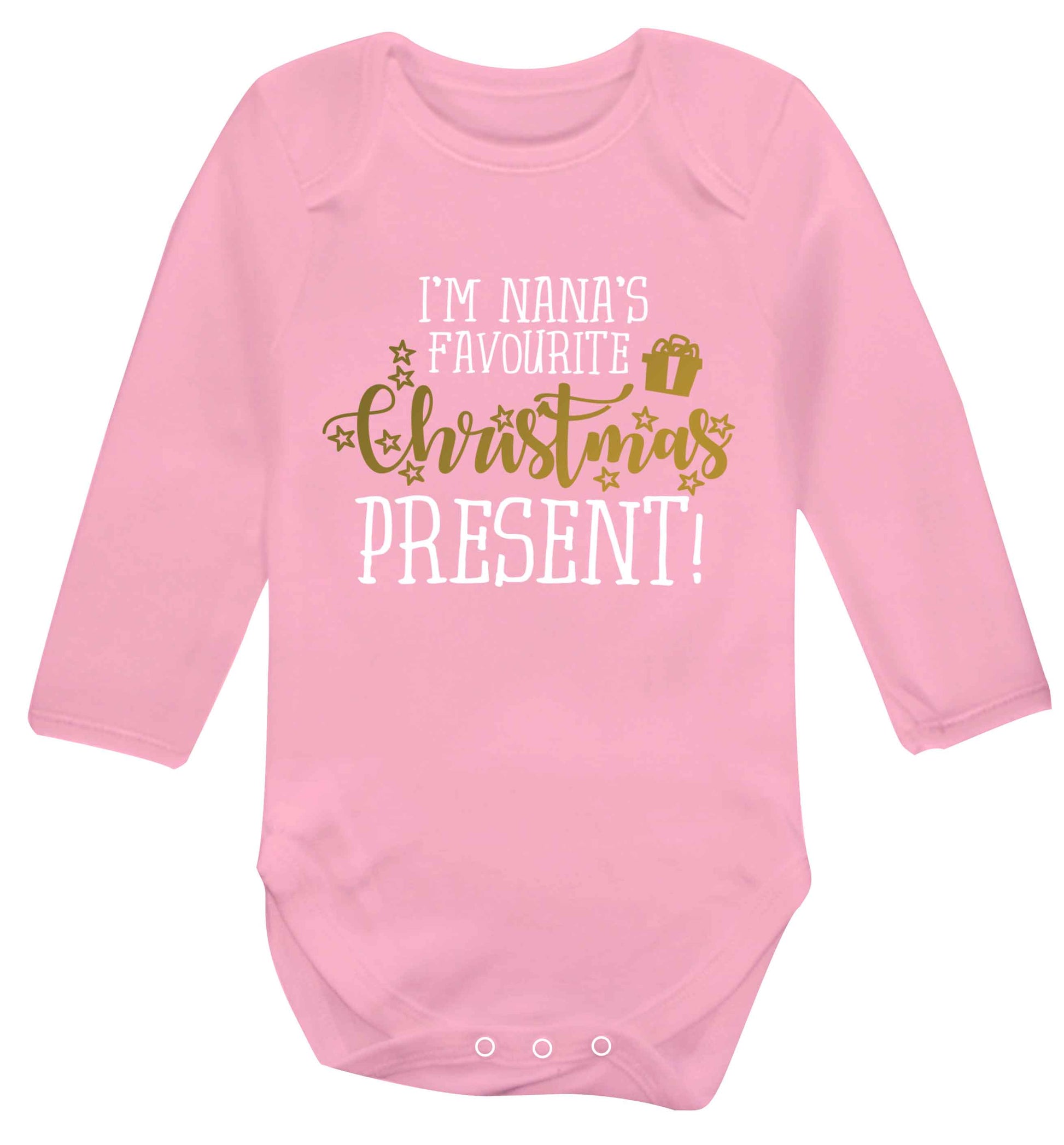 Nana's favourite Christmas present Baby Vest long sleeved pale pink 6-12 months
