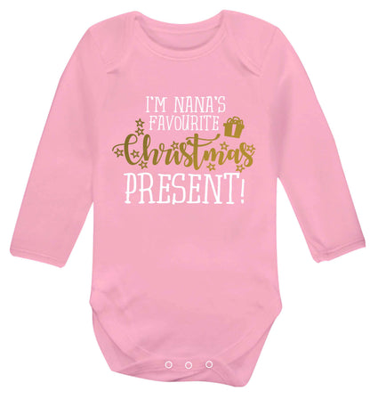 Nana's favourite Christmas present Baby Vest long sleeved pale pink 6-12 months