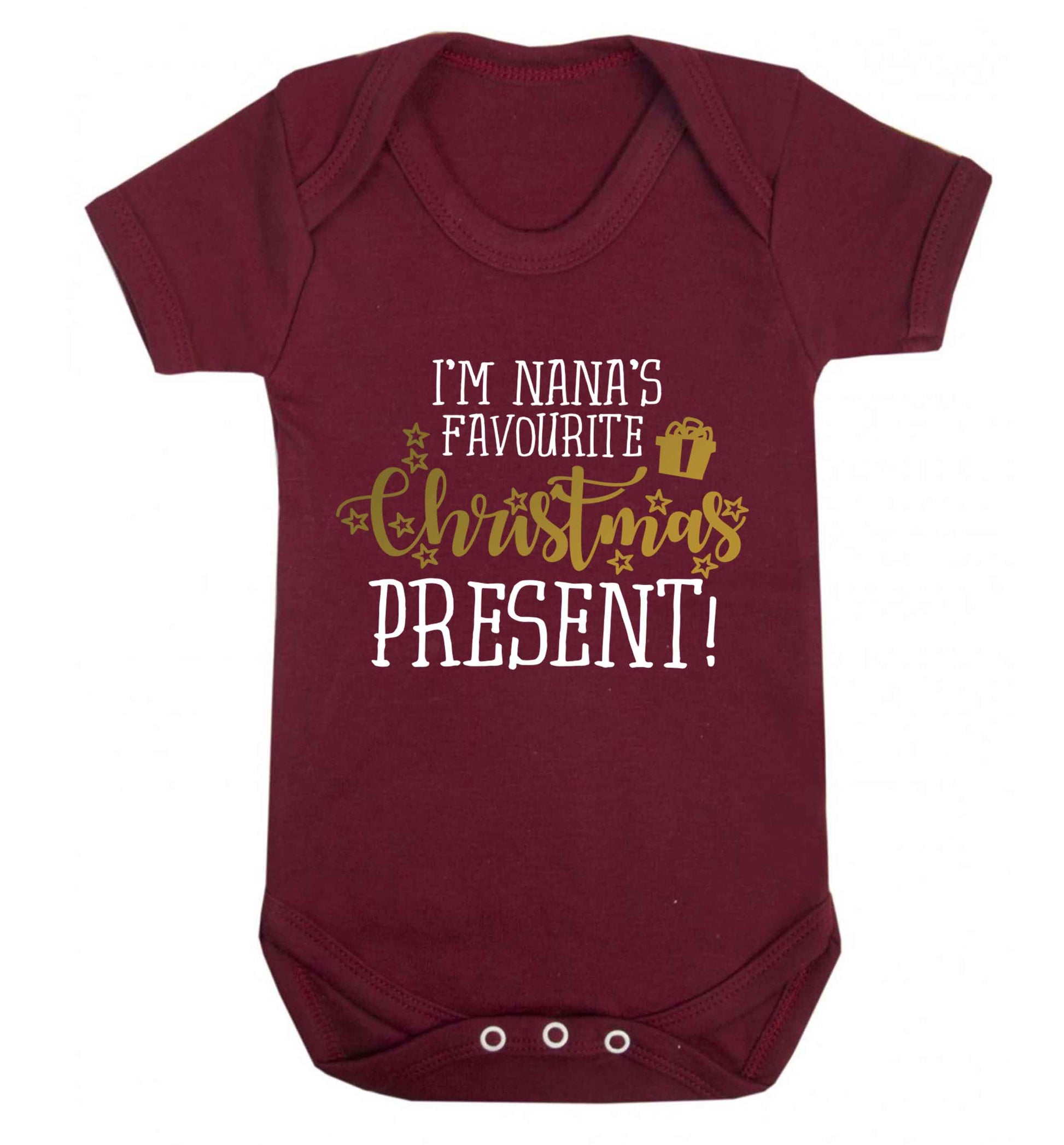 Nana's favourite Christmas present Baby Vest maroon 18-24 months