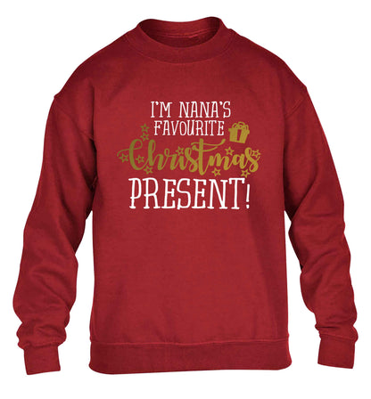 Nana's favourite Christmas present children's grey sweater 12-13 Years