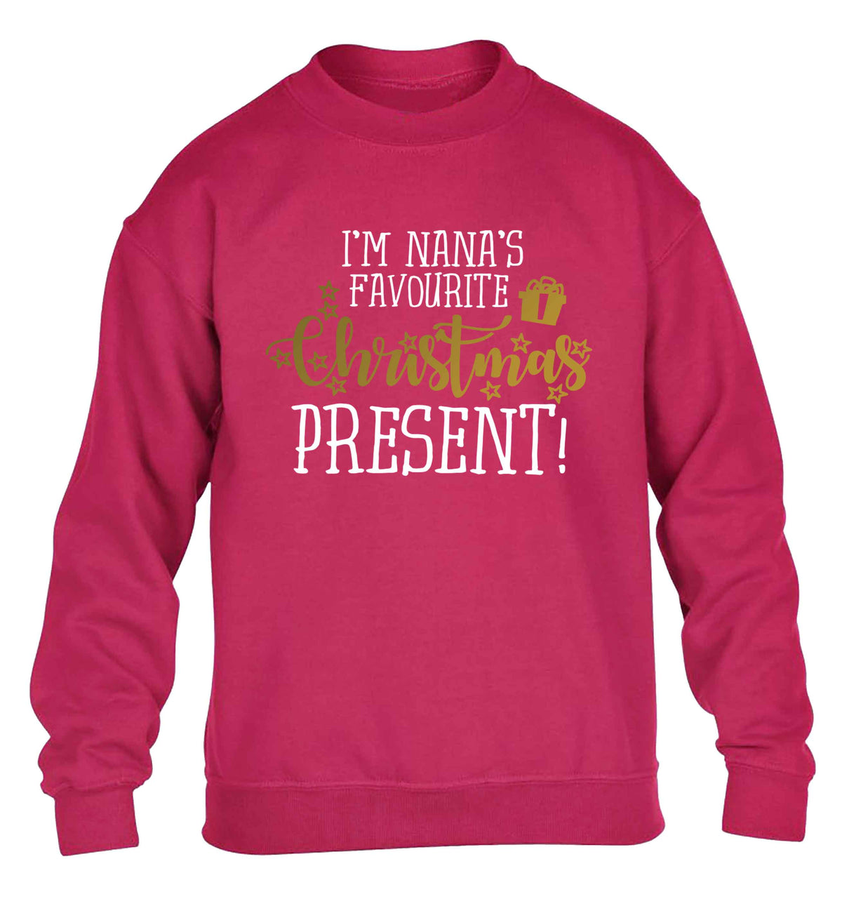 Nana's favourite Christmas present children's pink sweater 12-13 Years
