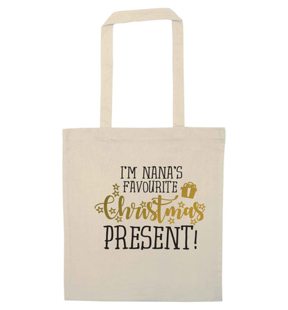 Nana's favourite Christmas present natural tote bag