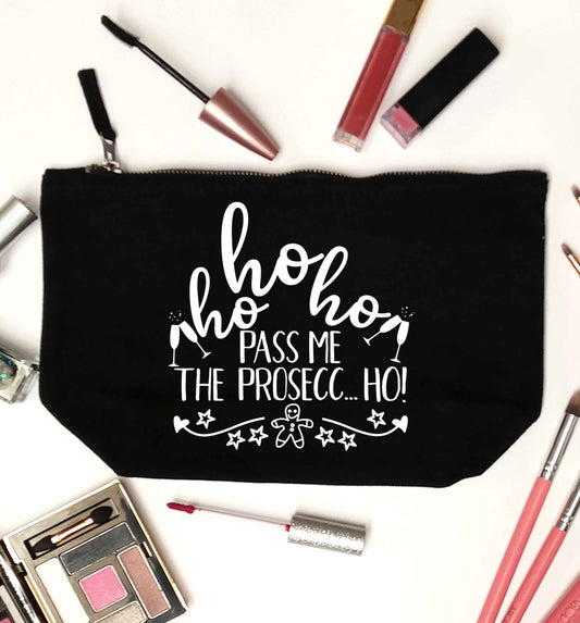 Ho ho ho pass me the prosecco black makeup bag
