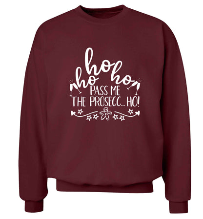 Ho ho ho pass me the prosecco Adult's unisex maroon Sweater 2XL