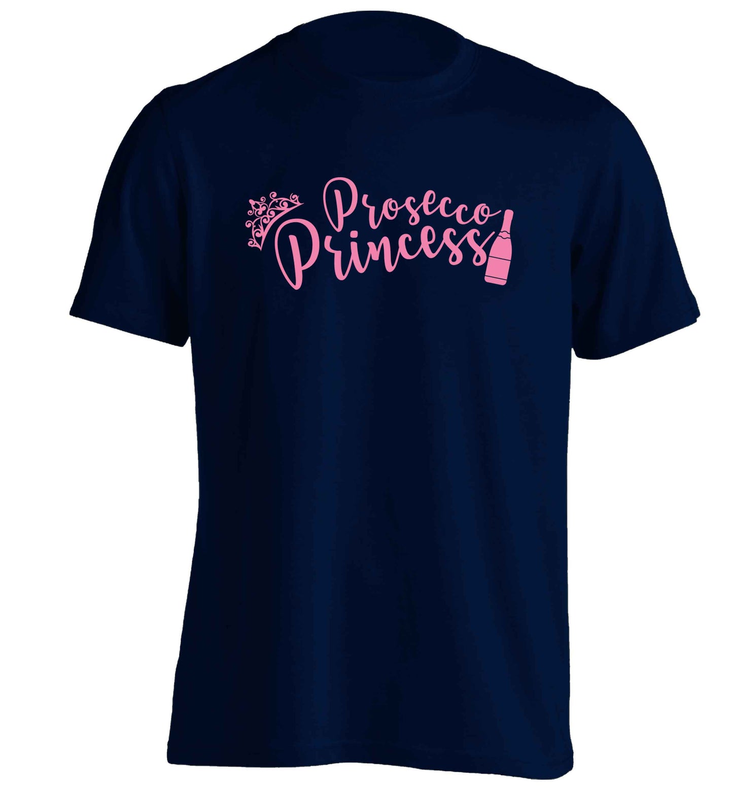 Prosecco princess adults unisex navy Tshirt 2XL