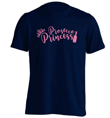 Prosecco princess adults unisex navy Tshirt 2XL