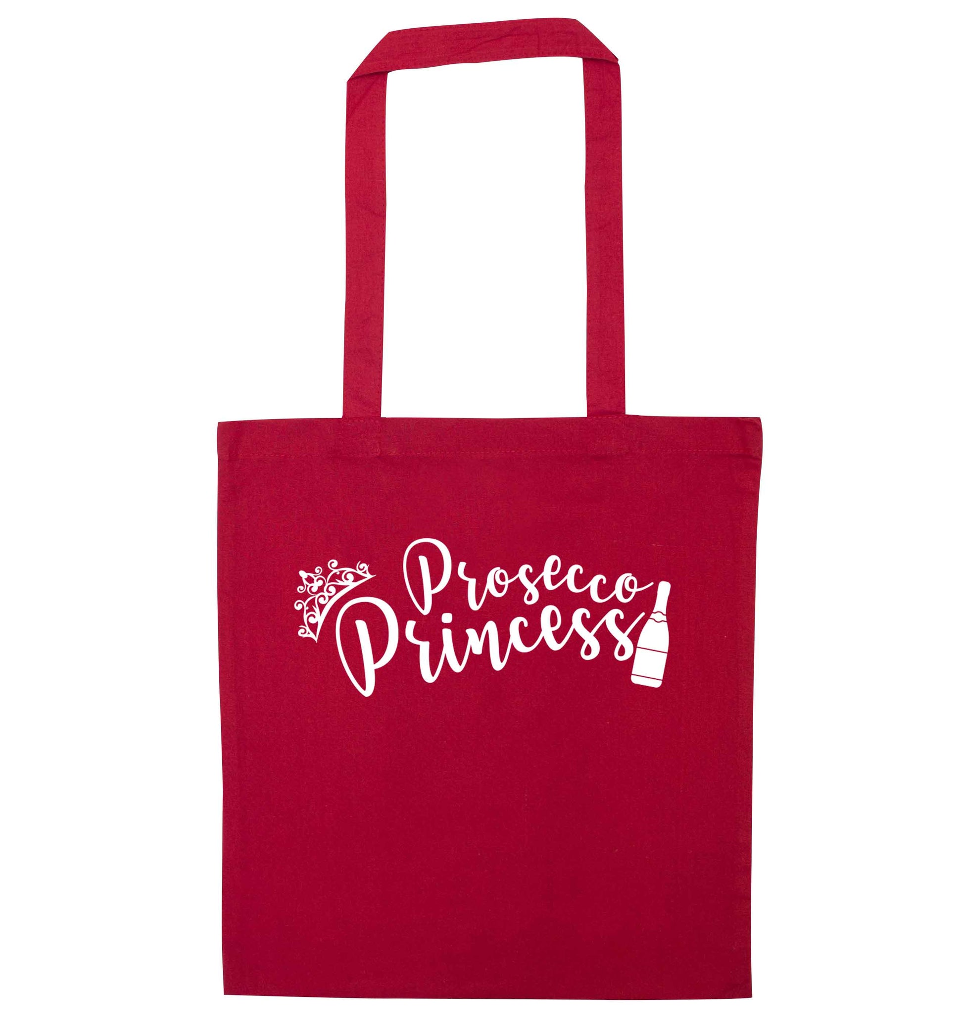 Prosecco princess red tote bag
