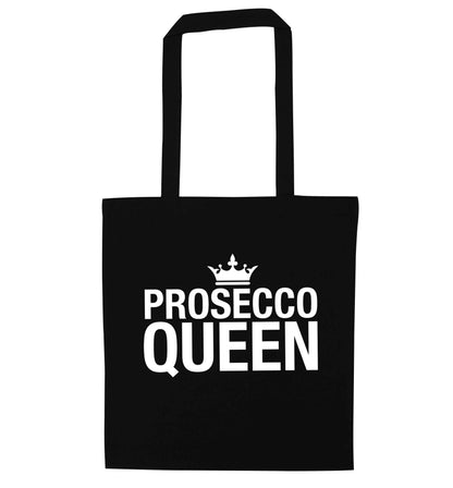 Prosecco queen black tote bag