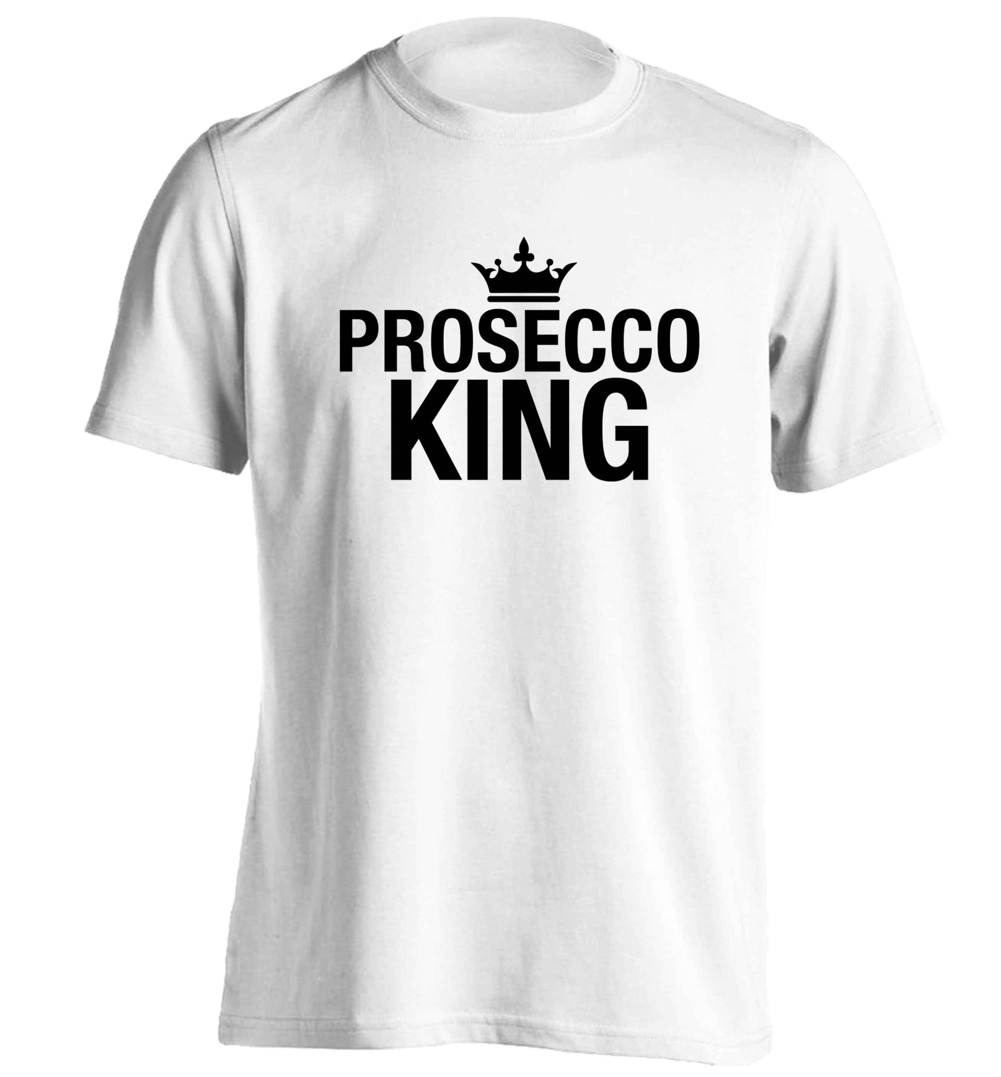 Prosecco king adults unisex white Tshirt 2XL