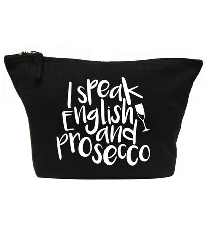 I speak English and prosecco | makeup / wash bag