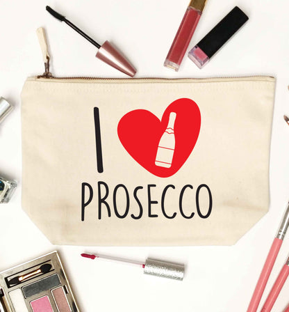 I love prosecco natural makeup bag