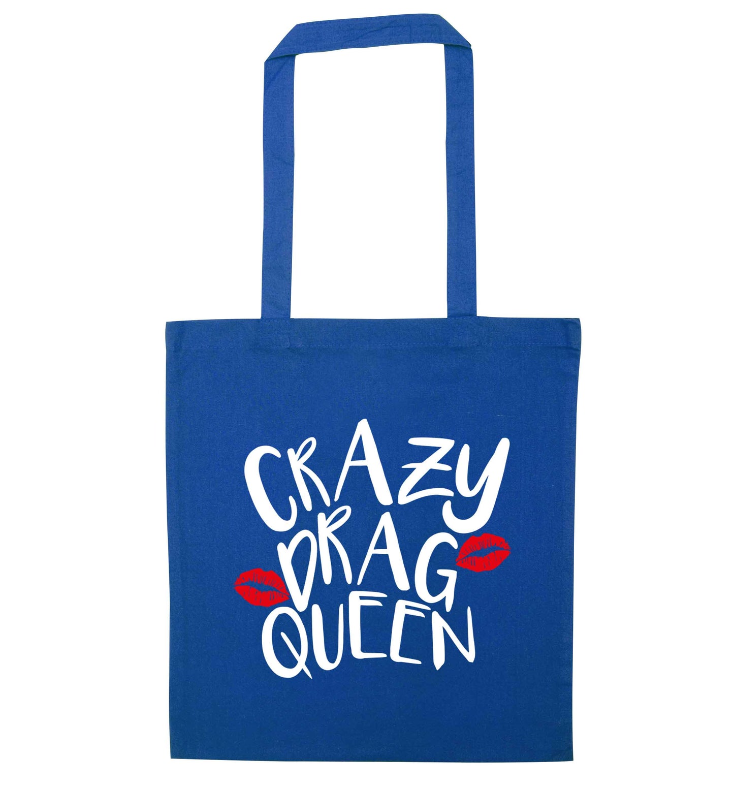 Crazy drag queen blue tote bag