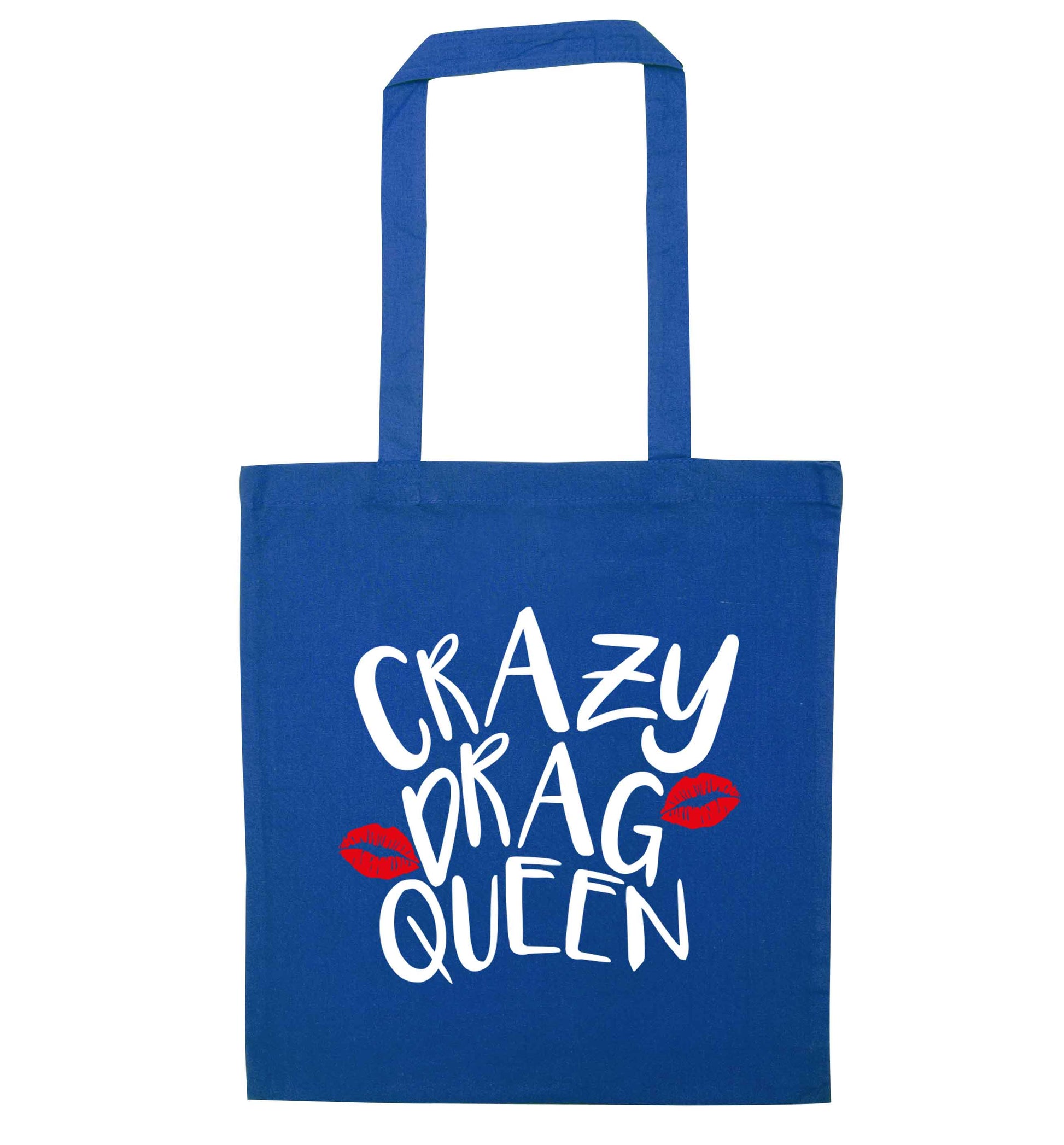 Crazy drag queen blue tote bag