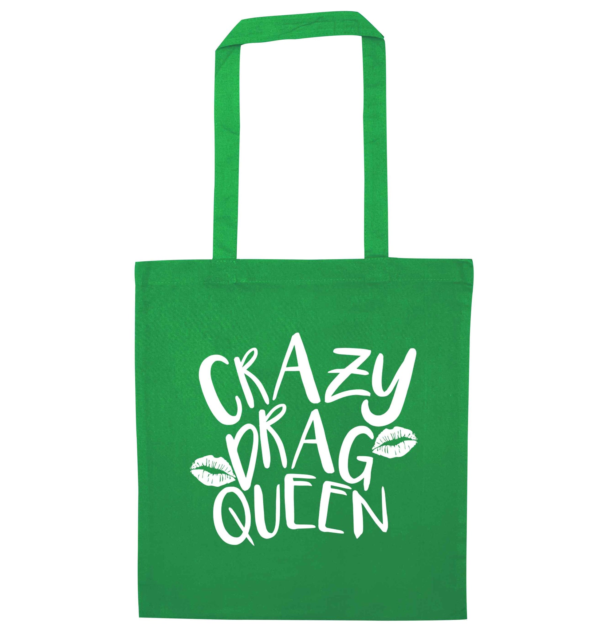 Crazy drag queen green tote bag