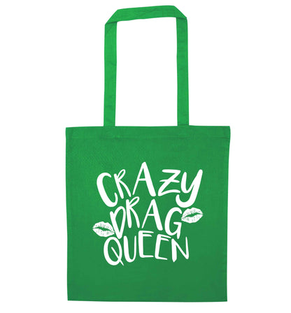 Crazy drag queen green tote bag