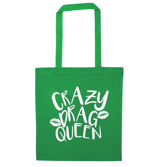 Crazy drag queen green tote bag