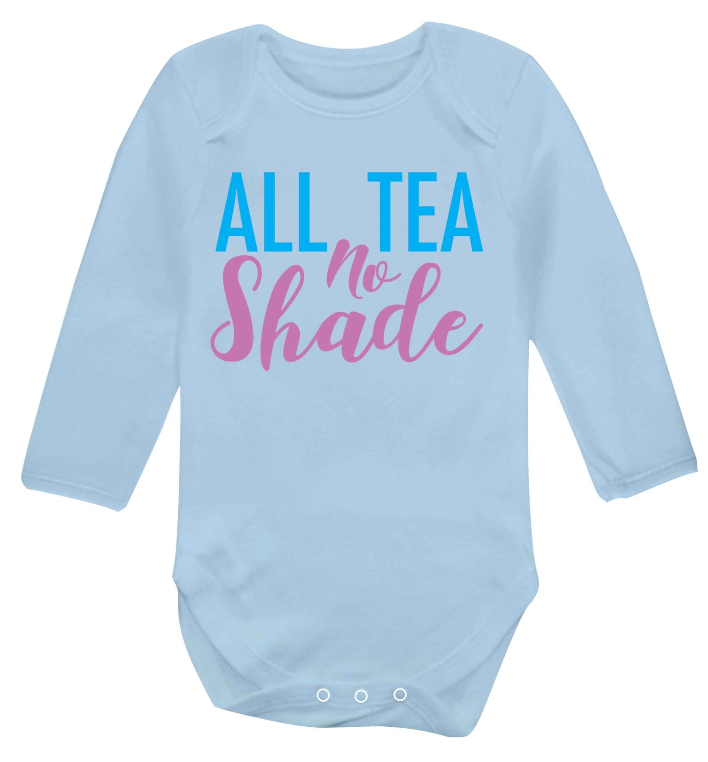 All tea no shade Baby Vest long sleeved pale blue 6-12 months