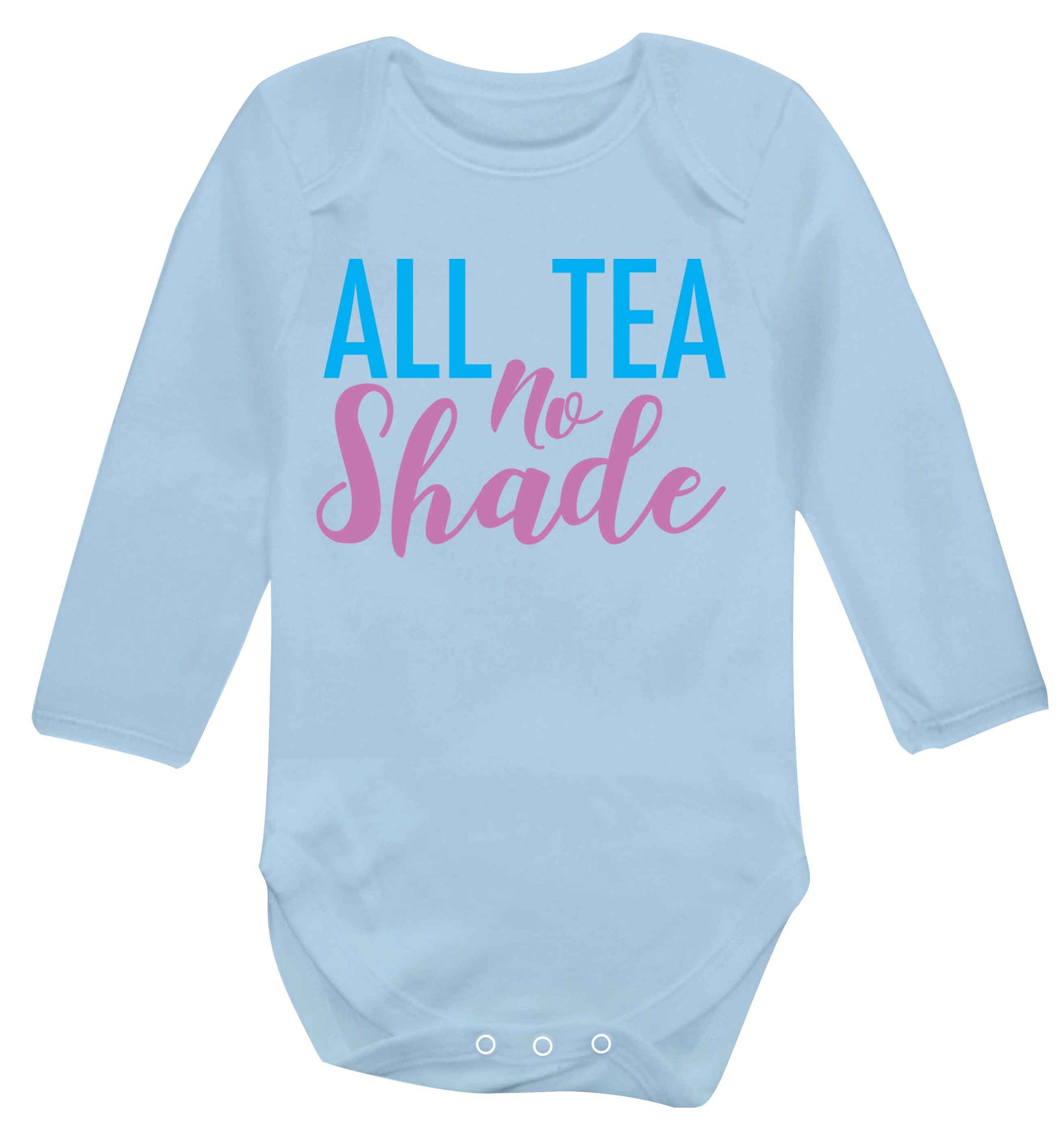 All tea no shade Baby Vest long sleeved pale blue 6-12 months