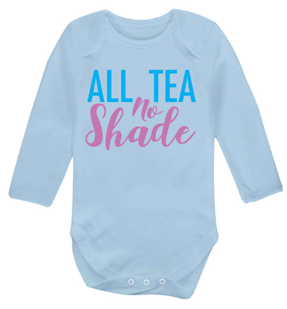 All tea no shade Baby Vest long sleeved pale blue 6-12 months