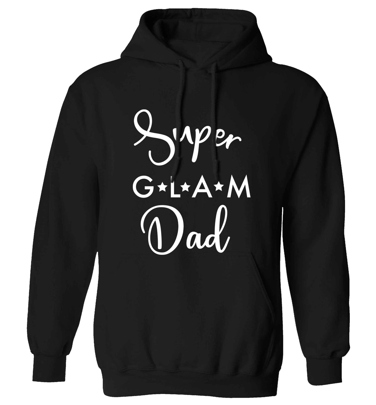 Super glam Dad adults unisex black hoodie 2XL
