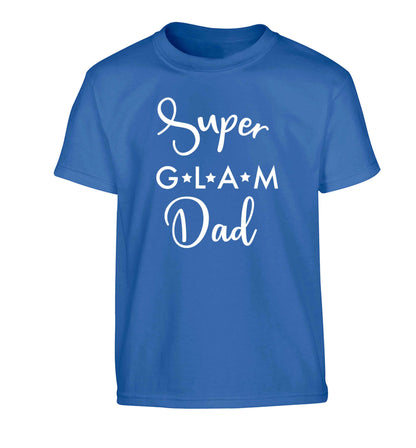 Super glam Dad Children's blue Tshirt 12-13 Years