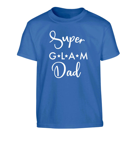 Super glam Dad Children's blue Tshirt 12-13 Years