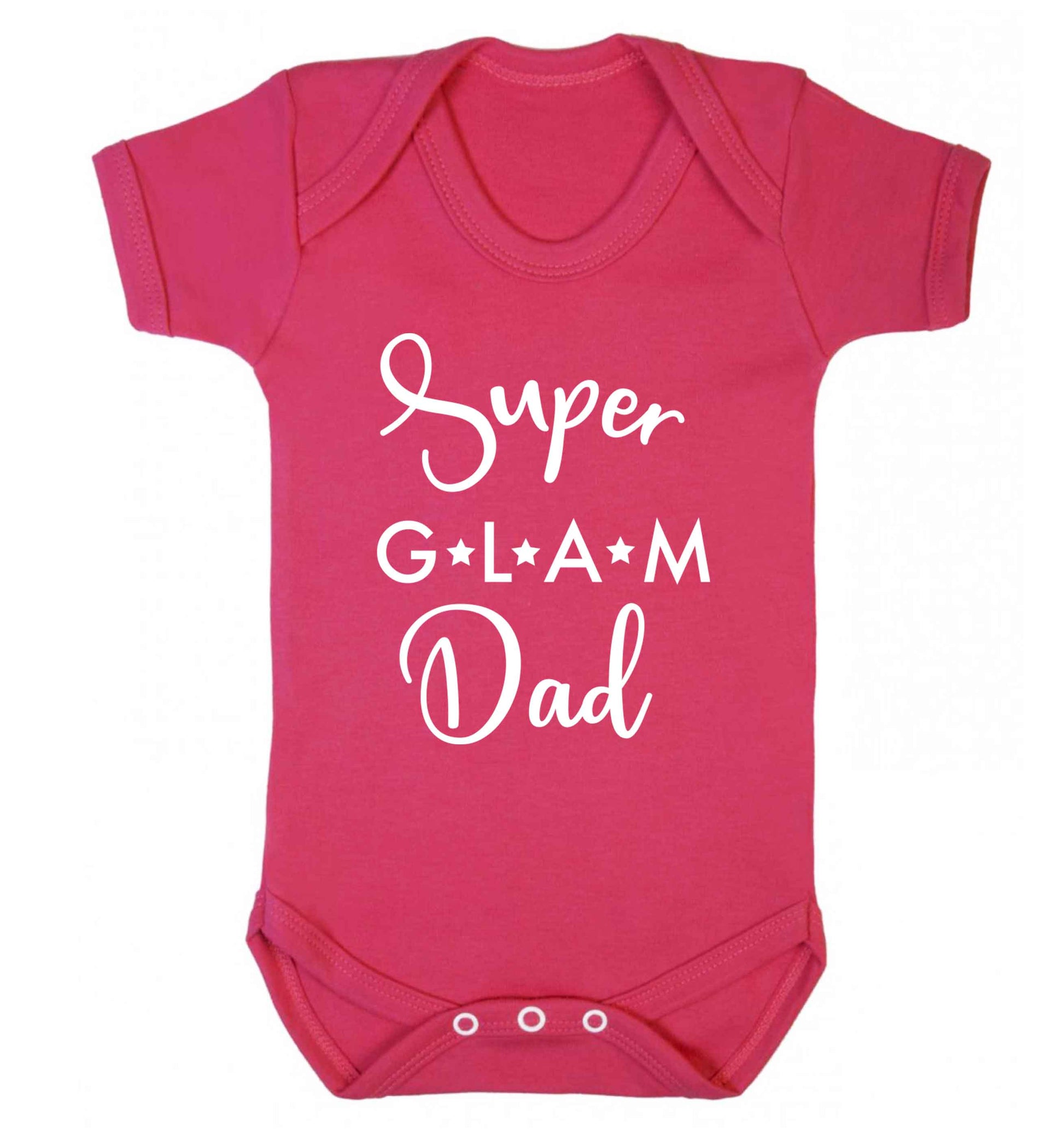 Super glam Dad Baby Vest dark pink 18-24 months