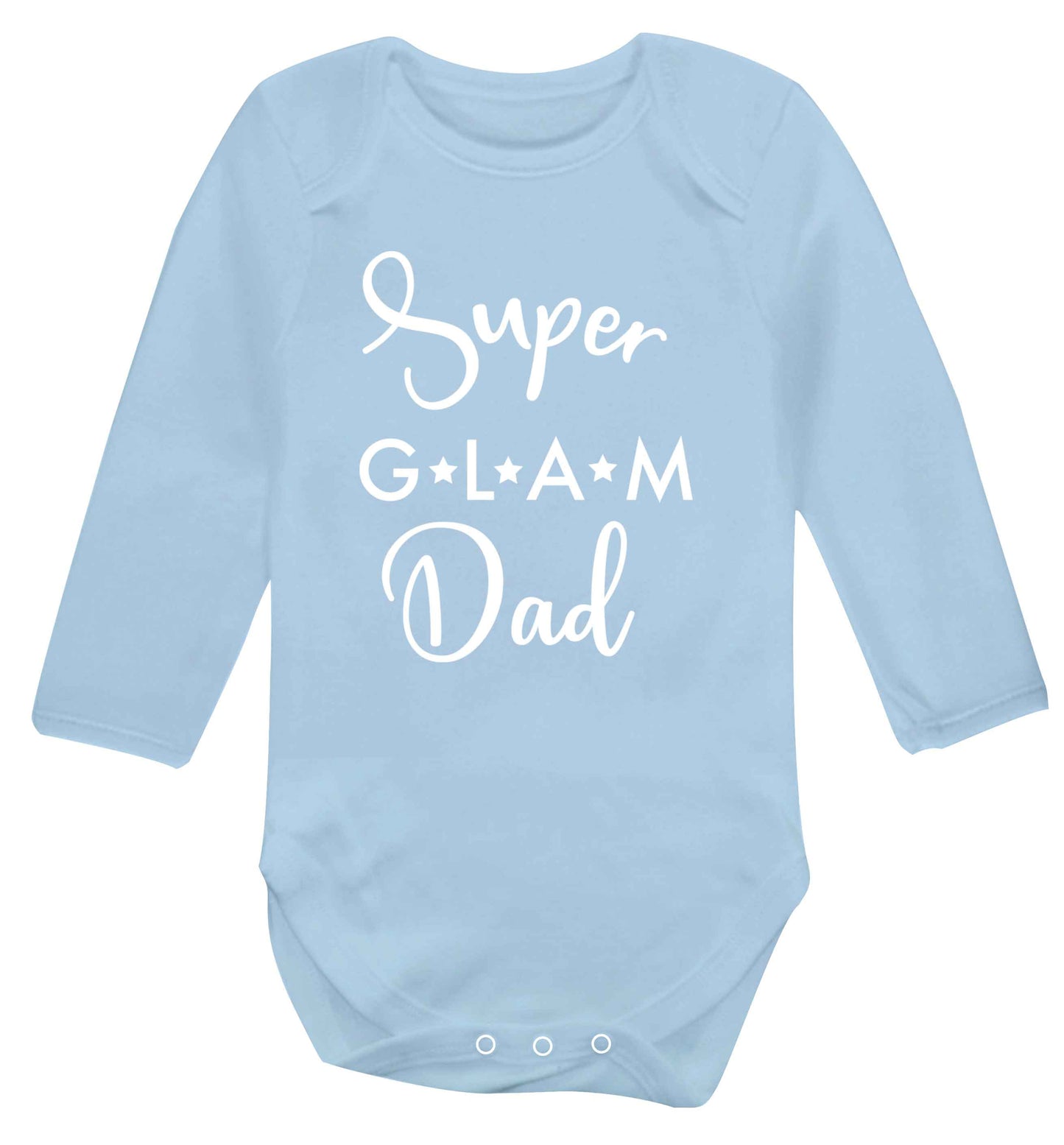 Super glam Dad Baby Vest long sleeved pale blue 6-12 months