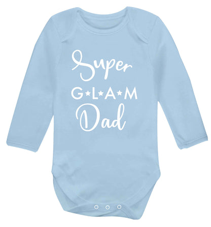 Super glam Dad Baby Vest long sleeved pale blue 6-12 months
