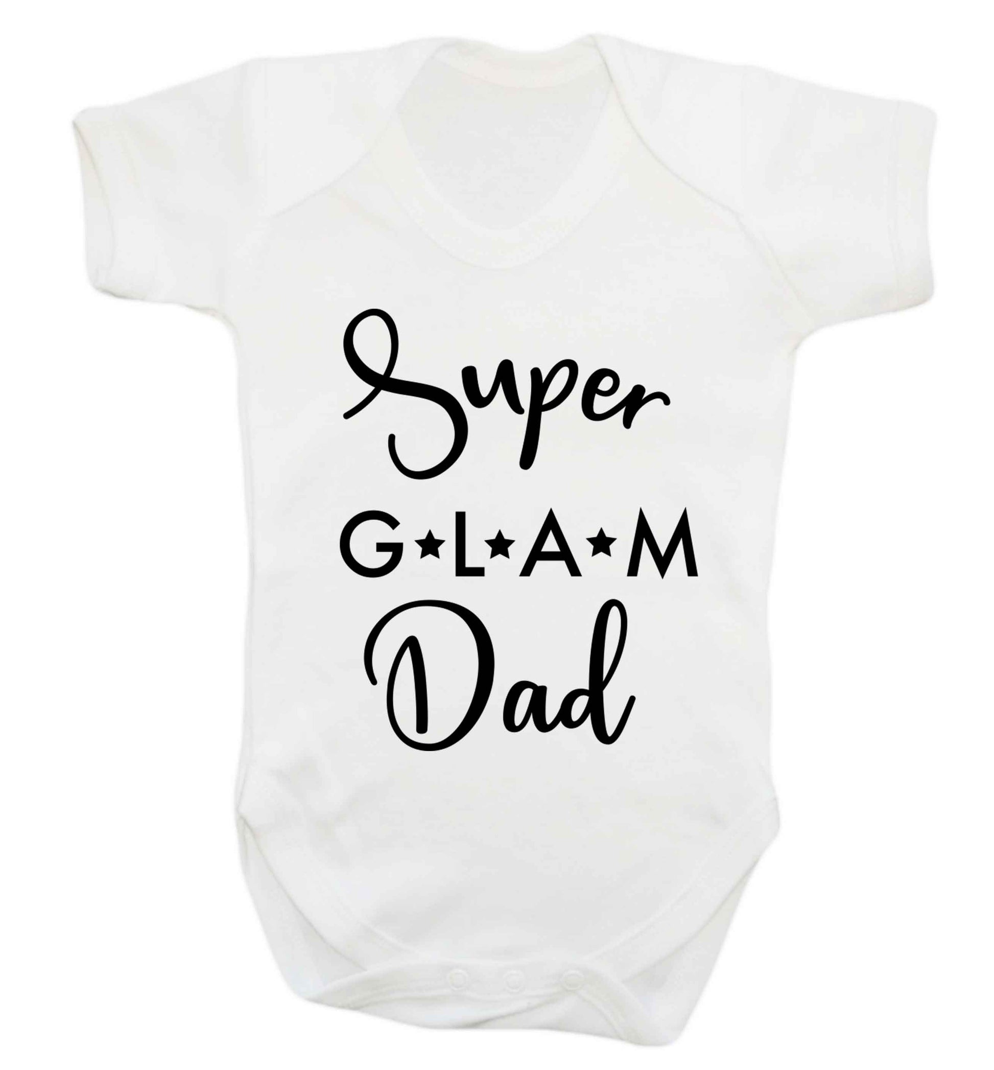 Super glam Dad Baby Vest white 18-24 months