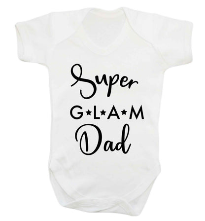 Super glam Dad Baby Vest white 18-24 months