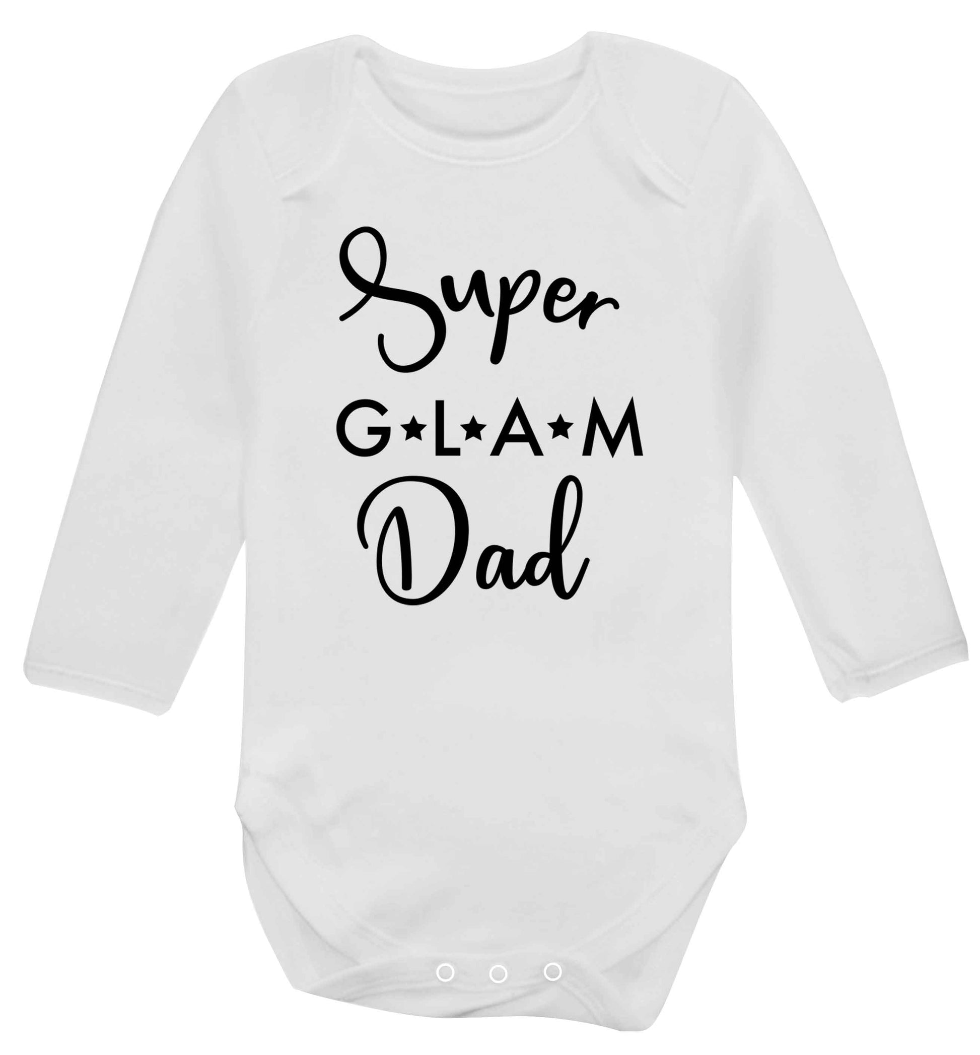 Super glam Dad Baby Vest long sleeved white 6-12 months